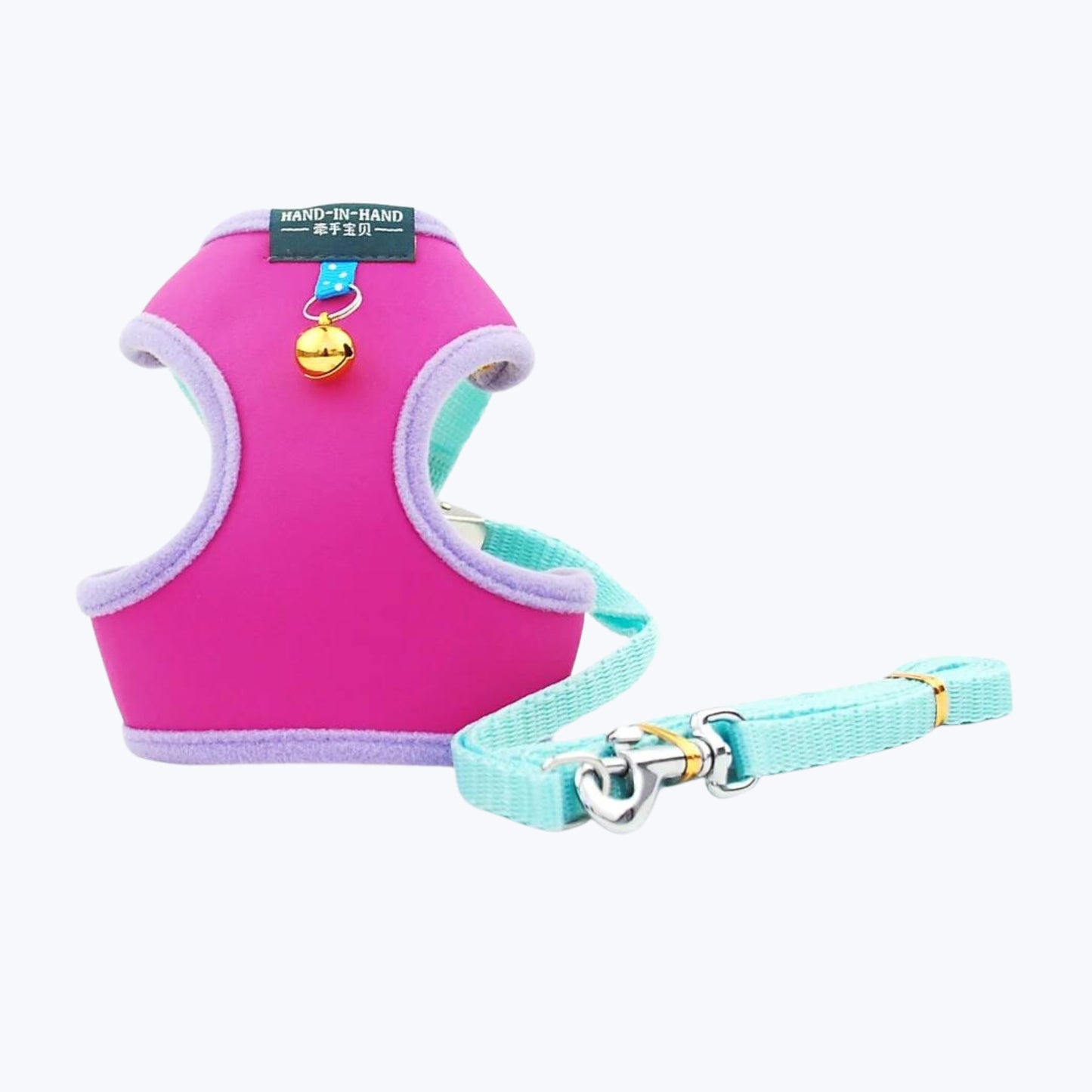 Arnés ajustable para gato con correa conjunto rose