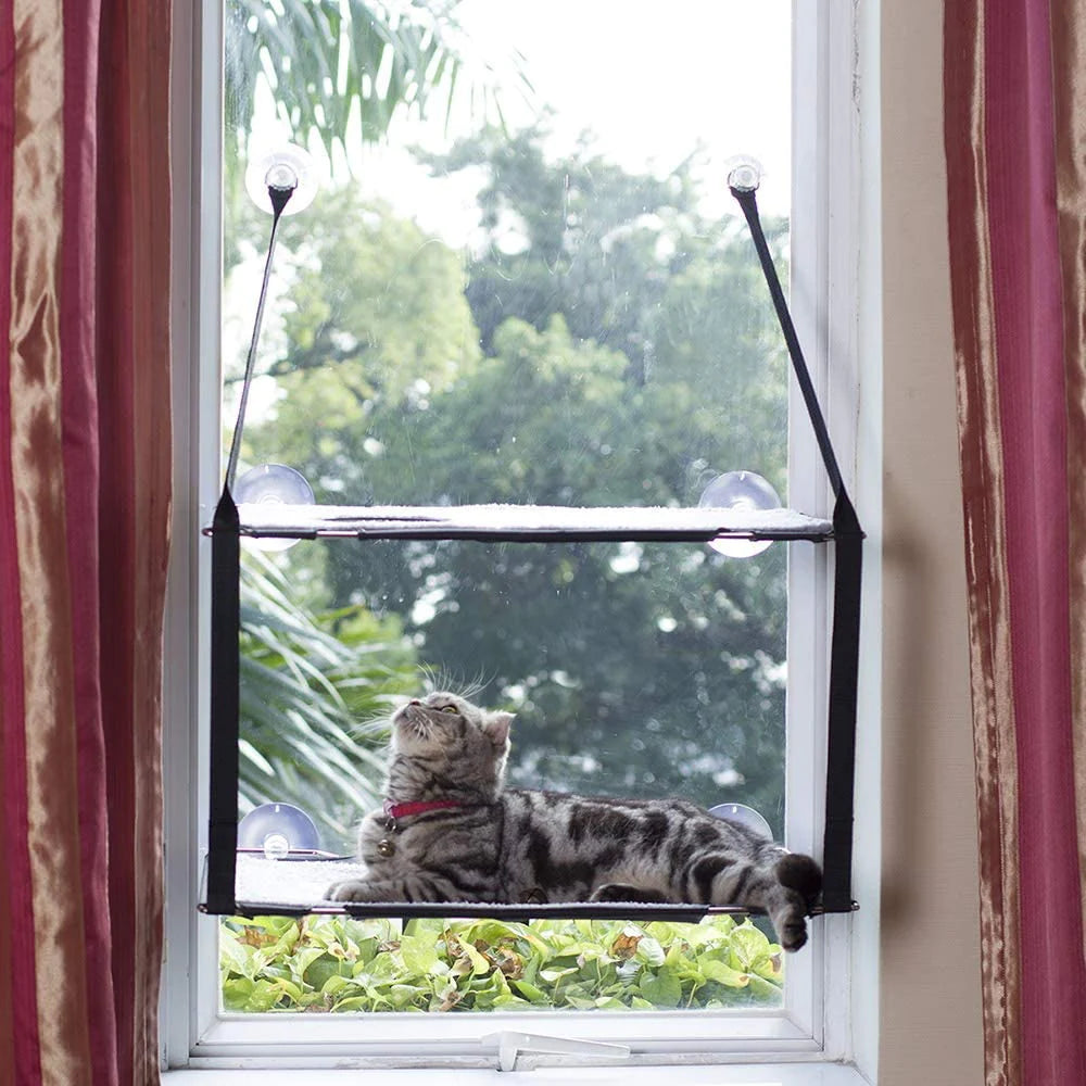 Hamaca de ventana para gato elegante