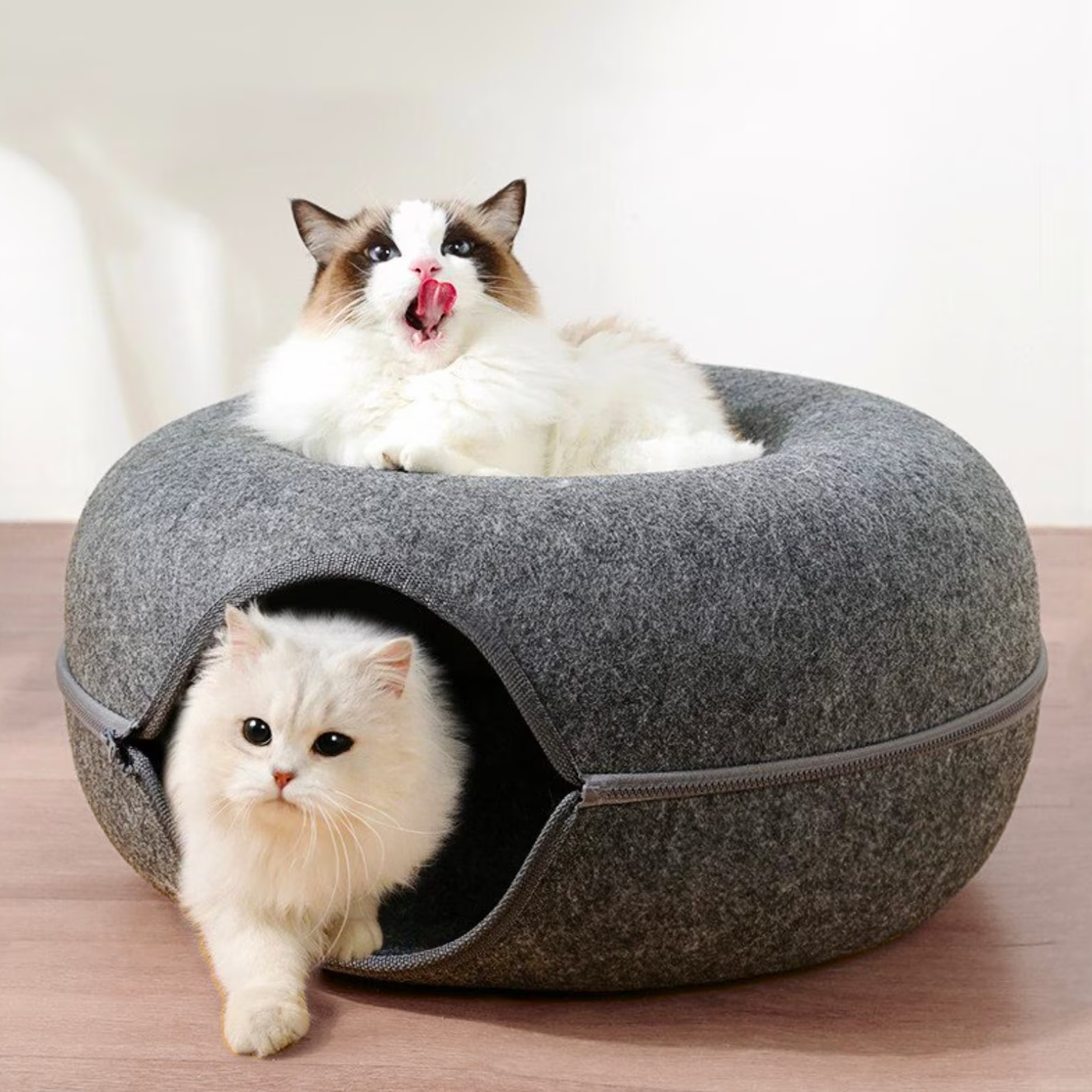Donut-túnel interactivo para gatos gris oscuro
