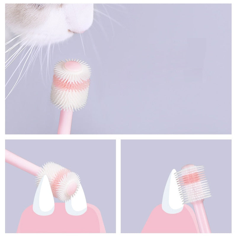 Cepillo de dientes de 360 grados para gato suave