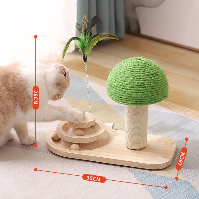 Tabla con hongo de rascar para gato compacto