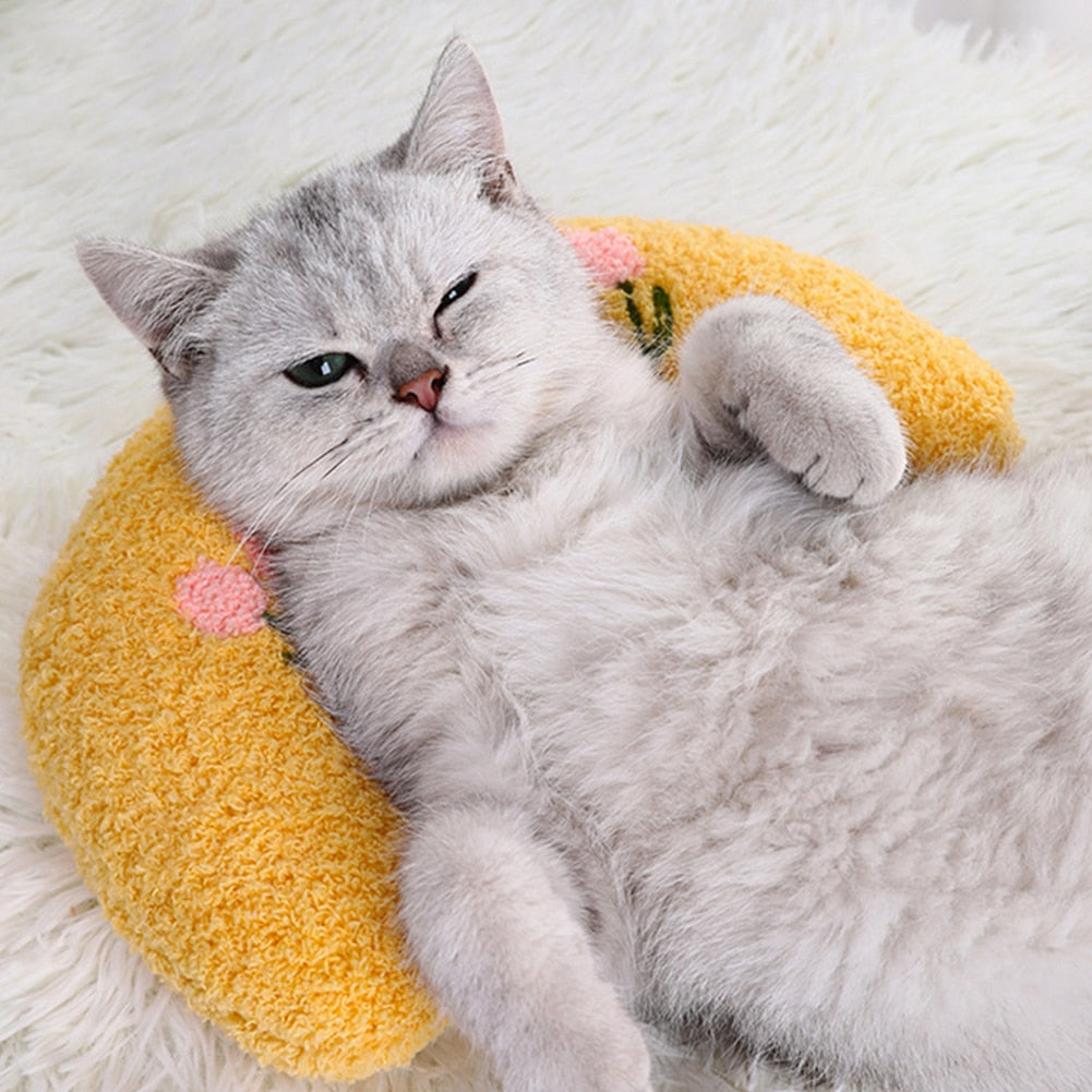 Almohada en forma U para gato cómoda