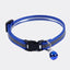 Collar de campana reflectante para gato azul