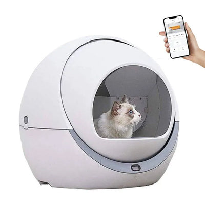 Automatic Cat Self Cleaning Sandbox WiFi Pet Smart Litter Box Closed Tray Toilet Rotary Training Detachable Bedpan