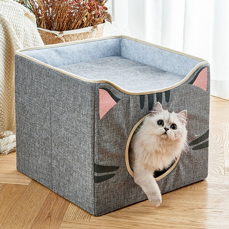 Casa plegable para gato suave