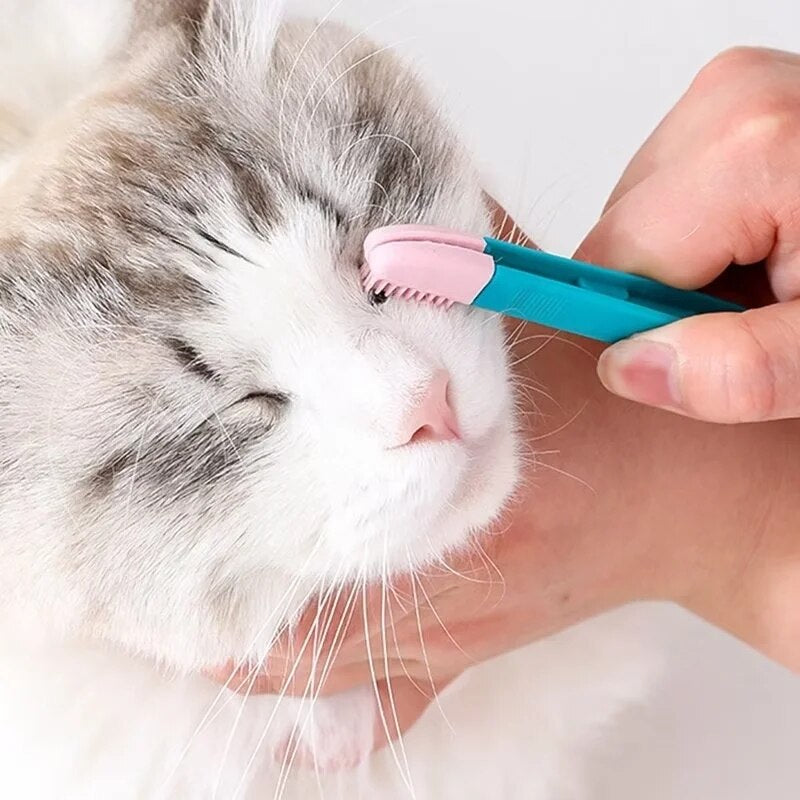 Peine de limpieza de ojos para gato rosa
