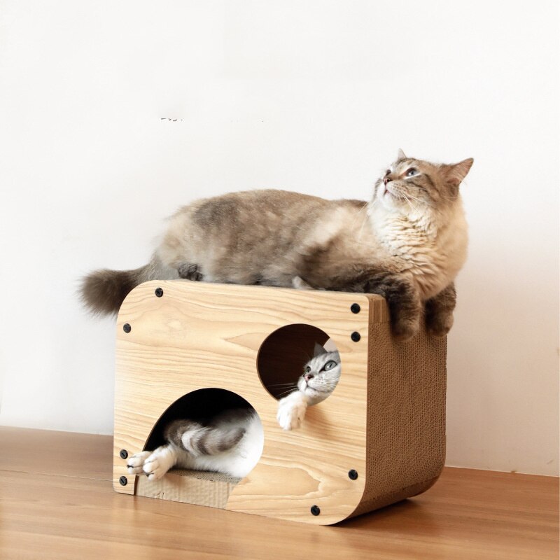 Casa-Tablero rascador para gatos bonita