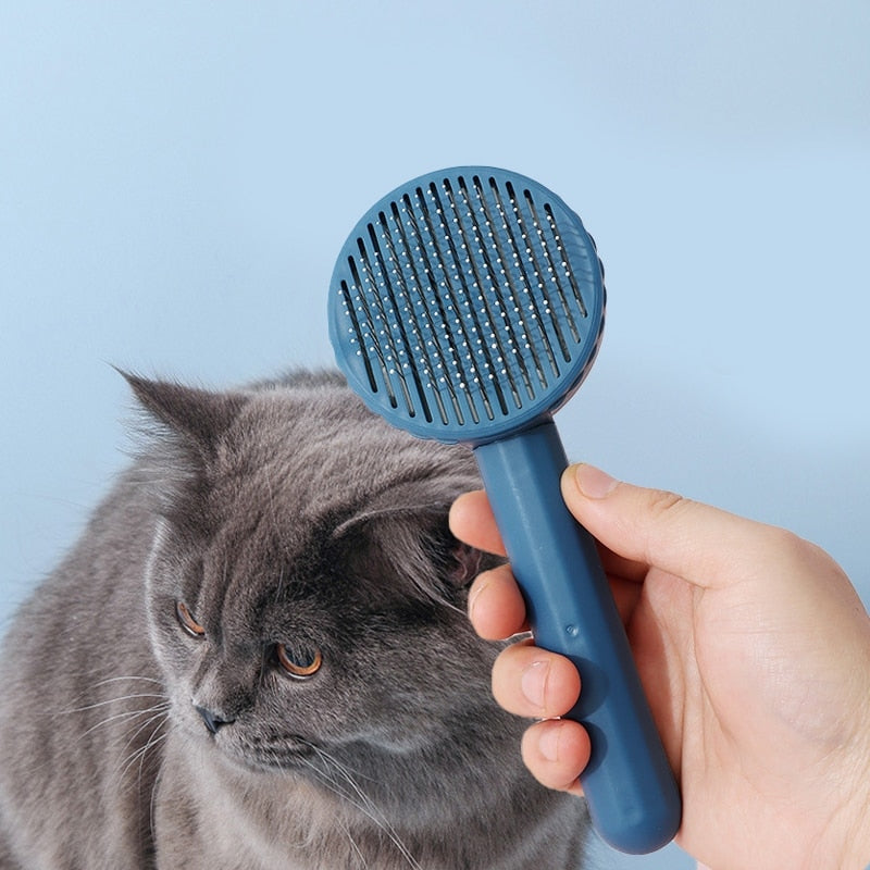 Cepillo pulsador de depilación para gato autolimpieza