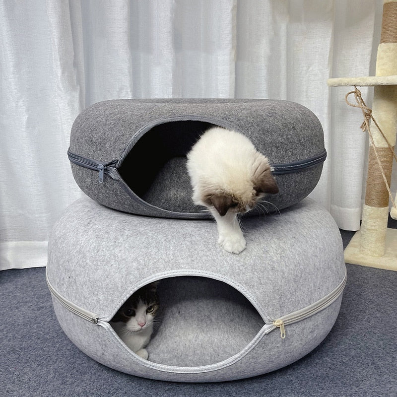Donut-túnel interactivo para gatos divertído